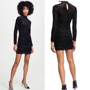 Likely Black Long Sleeve Ruched Dress